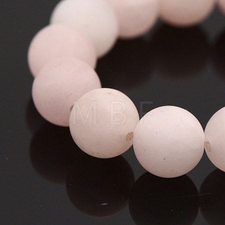 Frosted Natural Rose Quartz Round Bead Strands X-G-M272-06-4mm-1