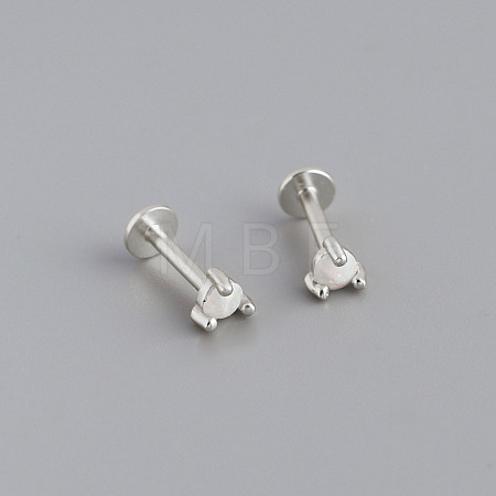 925 Sterling Silver with Synthetic Opal Cartilage Earrings FS-WG3DFDB-07-1
