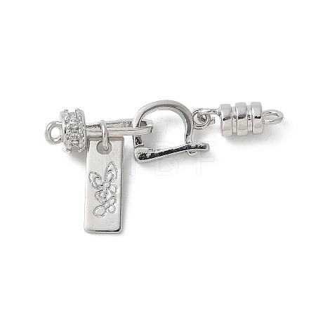 Brass Micro Pave Cubic Zirconia Fold Over Clasps KK-U052-39P-1