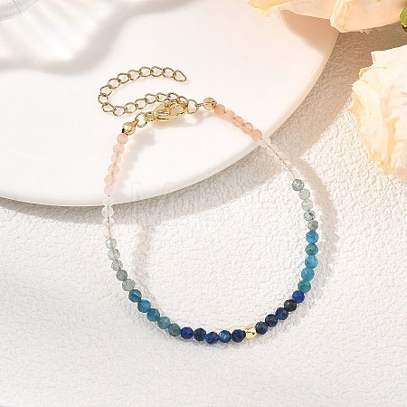Natural Apatite & Kyanite & Sunstone & Rose Quartz & Non-magnetic Synthetic Hematite Beaded Bracelets for Women BJEW-JB14094-02-1