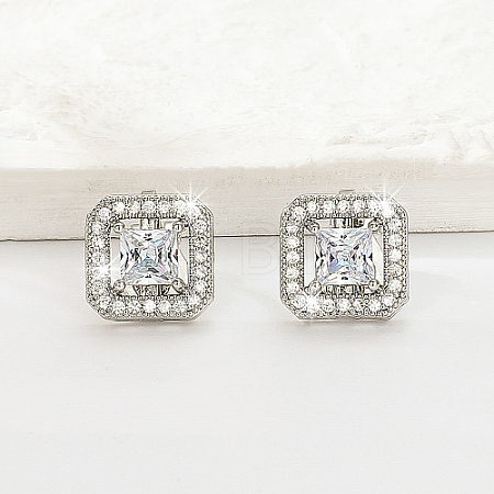Brass Rhinestone Clip-on Earrings SZ0570-1
