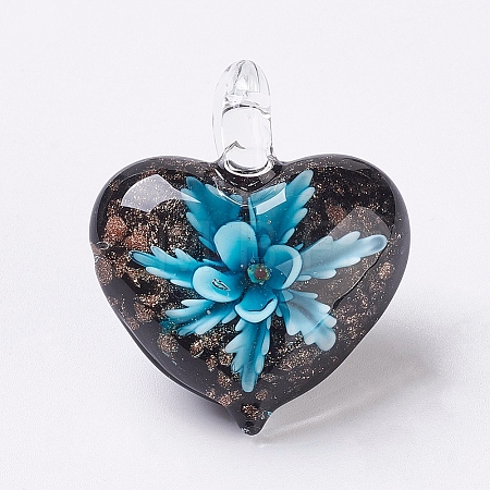 Handmade Lampwork Pendants LAMP-F009-09E-1