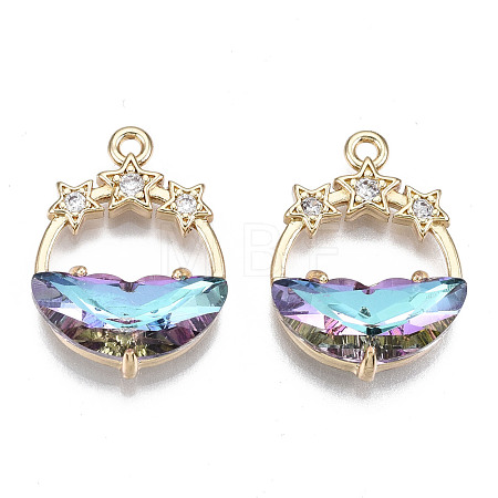 Faceted Transparent Glass Pendants GLAA-T020-18B-1