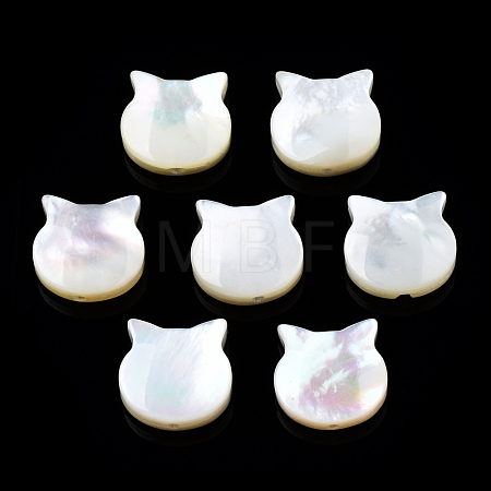 Natural Black Lip Shell & White Shell Beads SSHEL-N034-124B-1