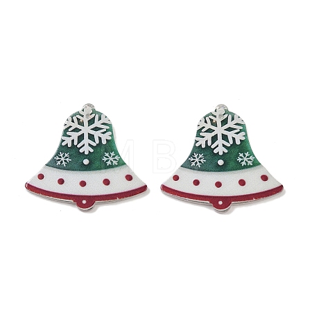 Christmas Themes Opaque Printed Acrylic Pendants OACR-B037-01-1