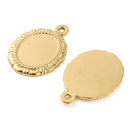 304 Stainless Steel Pendant Cabochon Settings STAS-I202-12G-1