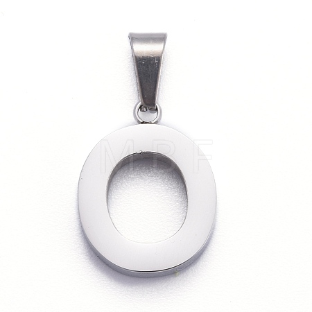 Non-Tarnish 304 Stainless Steel Letter Pendants X-STAS-H127-O-P-1