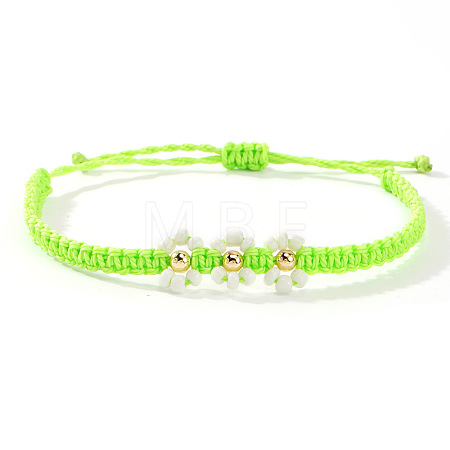 Handmade Daisy Glass Seed Bead Woven Flower Braided Bracelets CR2331-7-1