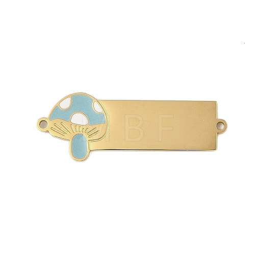 304 Stainless Steel Sky Blue Enamel Connector Charms STAS-P377-14G-A-1