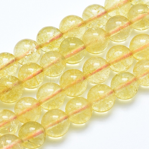 Natural Citrine Beads Strands X-G-E483-12-8mm-1