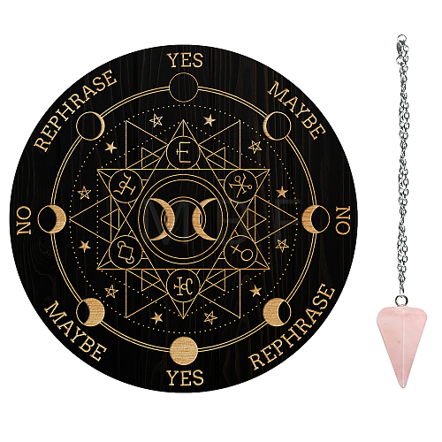 AHADEMAKER 1Pc Cone/Spike/Pendulum Natural Rose Quartz Stone Pendants DIY-GA0004-59D-1