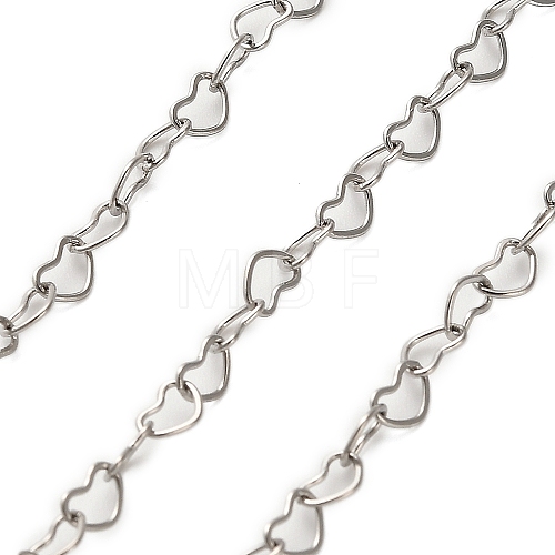 304 Stainless Steel Heart Link Chains CHS-A016-34A-P01-1