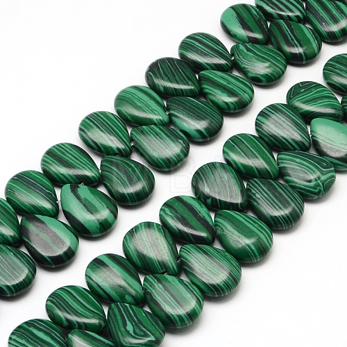 Teardrop Malachite Pendant Beads Strands G-R307-03-1