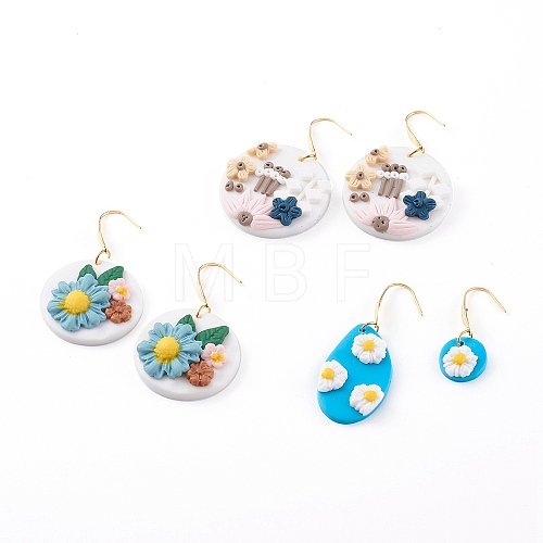 Handmade Polymer Clay Dangle Earring EJEW-JE04501-1