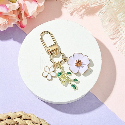 Flower Alloy Enamel Pendant Decorations HJEW-JM02803-05-1