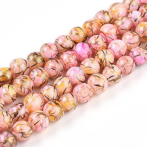 Baking Painted Glass Beads Strands DGLA-N003-4mm-B02-1