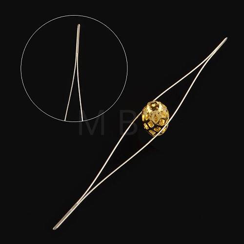 Stainless Steel Collapsible Big Eye Beading Needles ES001Y-S-100mm-1