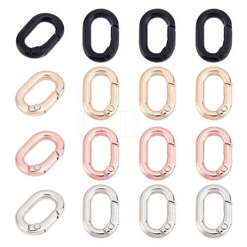 16Pcs 4 Colors Alloy Spring Gate Rings FIND-PH0009-48-1
