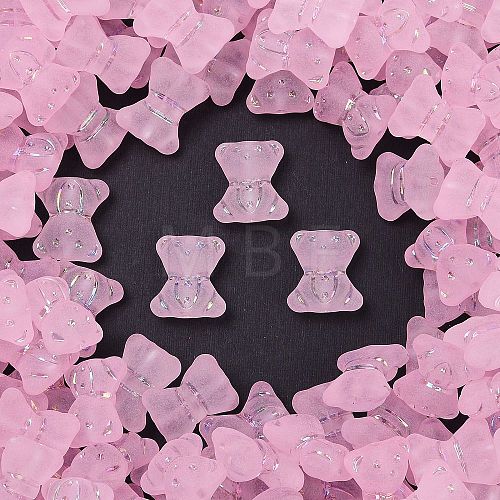 Frosted Transparent Acrylic Beads OACR-P029-20B-01-1