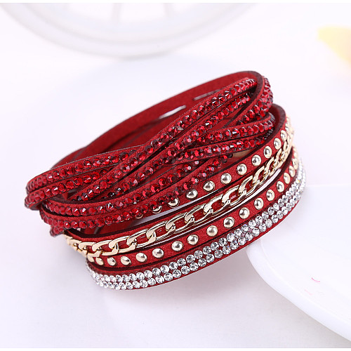 6-row Velvet Multi-strand Bracelets for Women WG11742-01-1