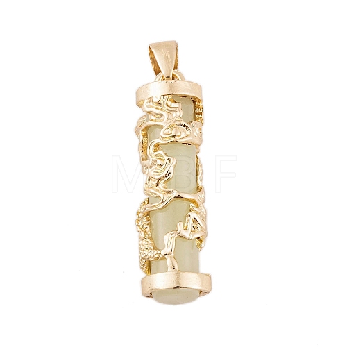 Synthetic Luminous Stone Column Pendants FIND-C058-01G-06-1