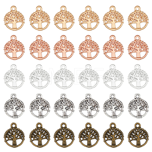 HOBBIESAY 300Pcs 5 Colors Alloy Charms FIND-HY0002-61-1