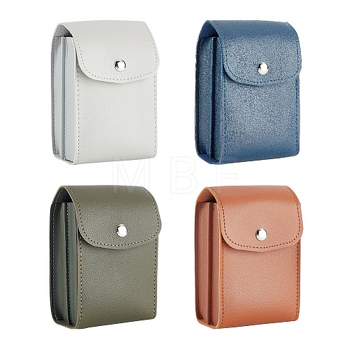 AHADERMAKER 4Pcs 4 Colors Imitation Leather Digital Accesories Storage Bags AJEW-GA0005-34-1