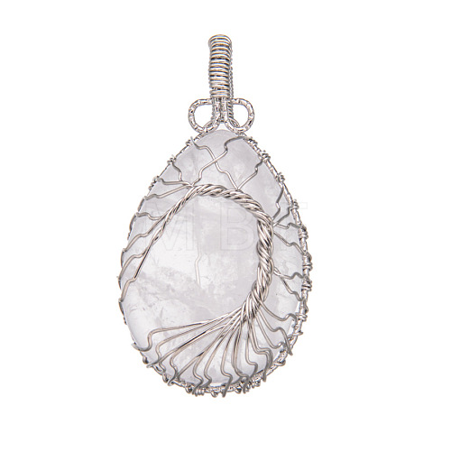 Natural Quartz Crystal Pendants PW-WG69354-06-1