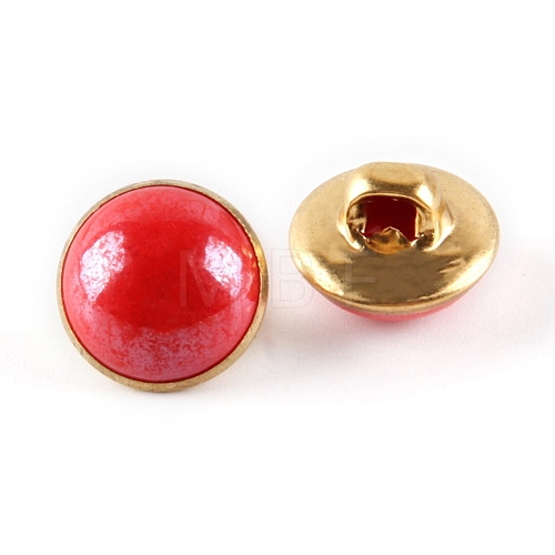 1-Hole Brass Resin Button BUTT-WH0015-35H-1