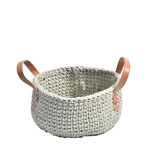 Handmade Woven Cotton Rope Storage Basket PW-WG49891-10-1