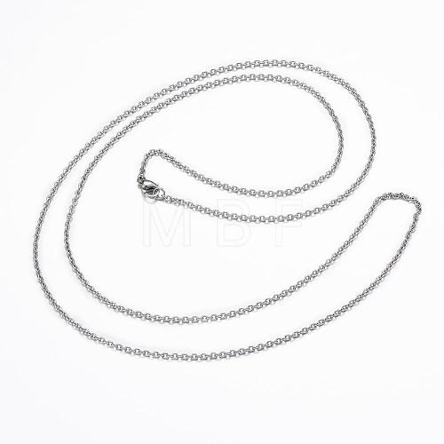 304 Stainless Steel Cable Chain Necklaces NJEW-H445-16P-1