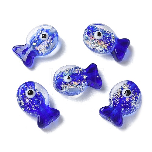 Handmade Foil Lampwork Fish Beads FOIL-Z001-01A-1