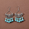 Bohemian tassel turquoise earrings JU8957-16-1