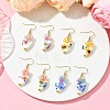 Handmade Porcelain & Acrylic Beads Dangle Earrings for Women EJEW-JE07329-1