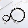 2Pcs 2 Styles Alloy Rectangle PU Leather Layered Cord Choker Necklaces for Women NJEW-CL0001-34B-4