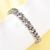 304 Stainless Steel Engraved Beast & Christian Upside Down Cross Cuban Link Chain Bracelets for Women Men BJEW-F529-17P-2