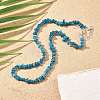 Natural Apatite Chip Beaded Necklaces for Men Women NJEW-G159-01I-3