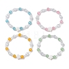 4Pcs 4 Colors Cat Eye & Imitation Austrian Crystal Beads Stretch Bracelets for Women BJEW-TA00695-2