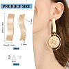 10Pcs Brass Twist Rectagnle Stud Earring Findings KK-BC0010-95-2