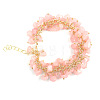 Natural Rose Quartz Bead Bracelets PW-WG73957-02-1