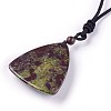 Adjustable Natural Indian Blood Stone Pendant Necklaces NJEW-A125-D03-3