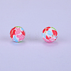 Printed Round Silicone Focal Beads SI-JX0056A-36-1