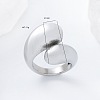 304 Stainless Steel Cuff Open Rings for Women AP0200-3-5