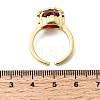 Brass Micro Pave Cubic Zirconia Open Cuff Rings RJEW-P178-02B-G-5