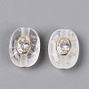 Brass Micro Pave Cubic Zirconia & Quartz Crystal Beads GG-OY001-06G-01-1