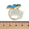 Natural Apatite Faceted Adjustable Finger Rings for Women RJEW-A092-01G-08-5