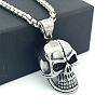 304 Stainless Steel Gothic Skull Pendant Necklaces for Men QF4021-1