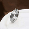 Cross Pattern 201 Stainless Steel Finger Rings FS-WG329CB-05-1