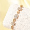 Brass Micro Pave Cubic Zirconia Chain Bracelets KK-R217-40G-2