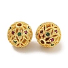 Rack Plating Brass Cubic Zirconia Beads KK-L215-330B-G-2